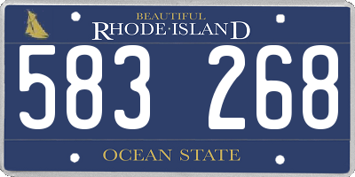RI license plate 583268