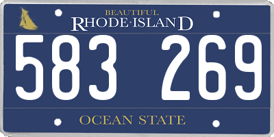 RI license plate 583269