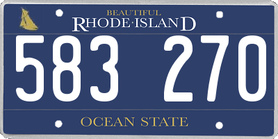 RI license plate 583270