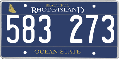 RI license plate 583273