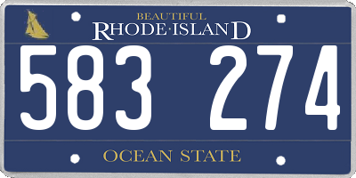 RI license plate 583274