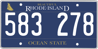 RI license plate 583278
