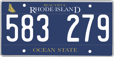 RI license plate 583279