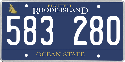 RI license plate 583280