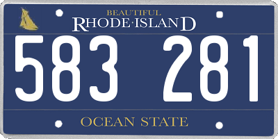 RI license plate 583281
