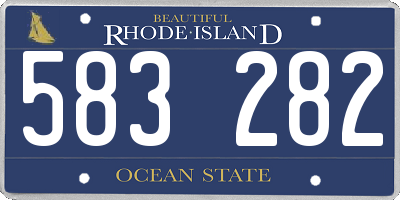 RI license plate 583282