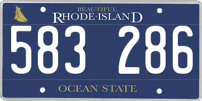 RI license plate 583286