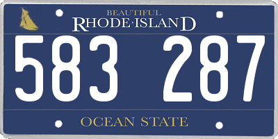 RI license plate 583287