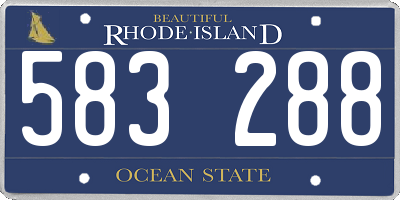 RI license plate 583288
