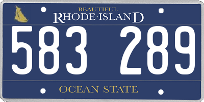 RI license plate 583289