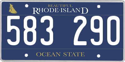 RI license plate 583290