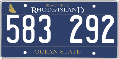 RI license plate 583292