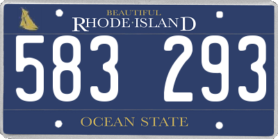 RI license plate 583293