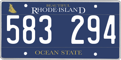 RI license plate 583294