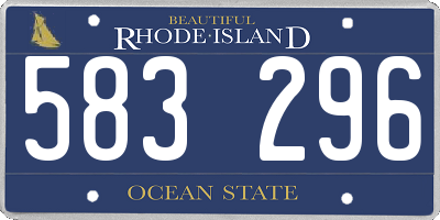 RI license plate 583296