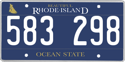 RI license plate 583298