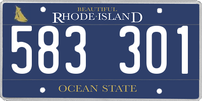 RI license plate 583301