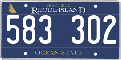 RI license plate 583302