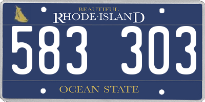 RI license plate 583303