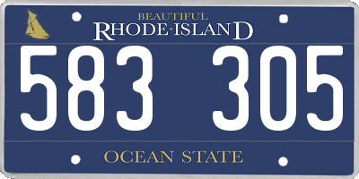 RI license plate 583305
