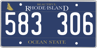 RI license plate 583306