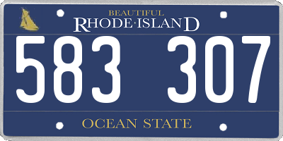 RI license plate 583307