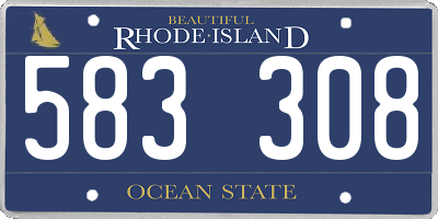 RI license plate 583308