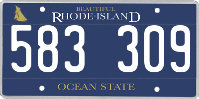 RI license plate 583309