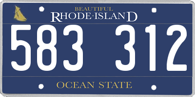 RI license plate 583312