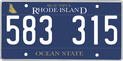 RI license plate 583315