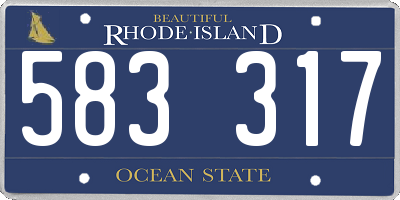 RI license plate 583317