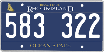 RI license plate 583322