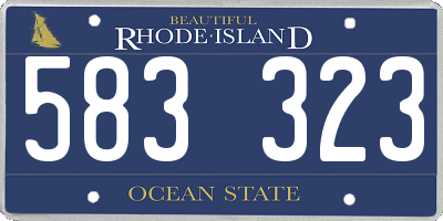 RI license plate 583323