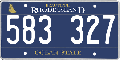 RI license plate 583327