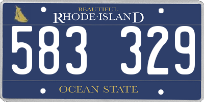 RI license plate 583329