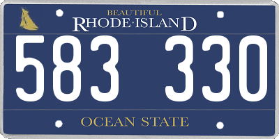 RI license plate 583330