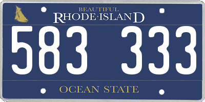 RI license plate 583333