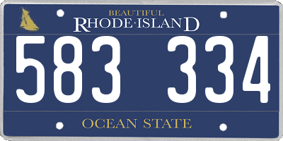 RI license plate 583334
