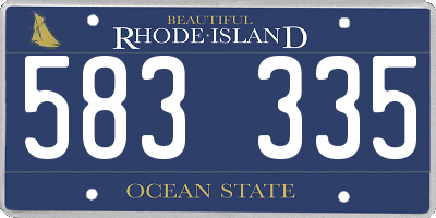 RI license plate 583335