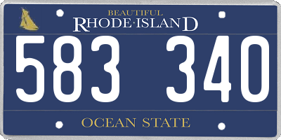 RI license plate 583340