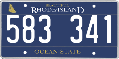 RI license plate 583341