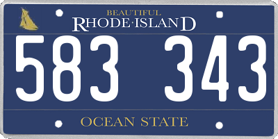 RI license plate 583343