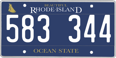 RI license plate 583344