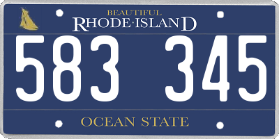RI license plate 583345