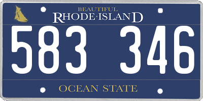 RI license plate 583346