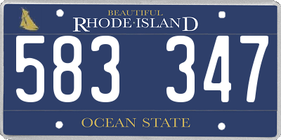 RI license plate 583347