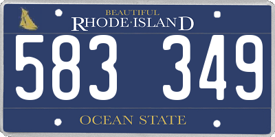 RI license plate 583349