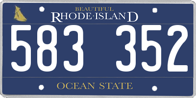 RI license plate 583352