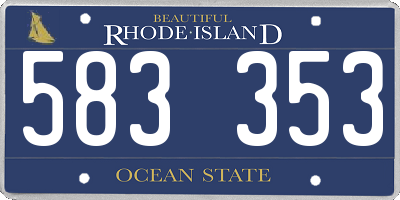 RI license plate 583353
