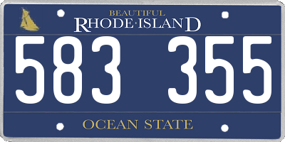 RI license plate 583355